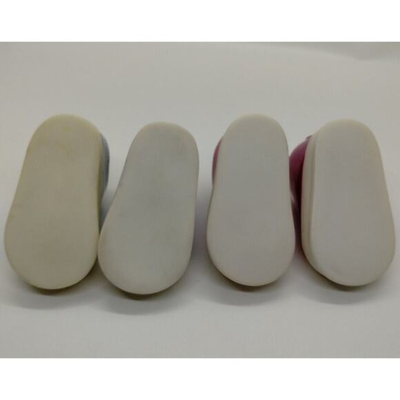 Two Pair Of Tennis Shoes For 12 Inch Dolls - Sneakers Hi Tops - Pink - Blue - Picture 2 of 6